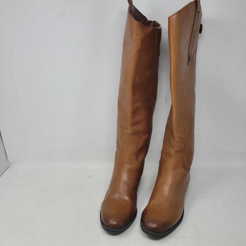 Sam Edelman Penny 2 Leather Riding Boots Women's Sz 4.5 Brown Equestrian Biker